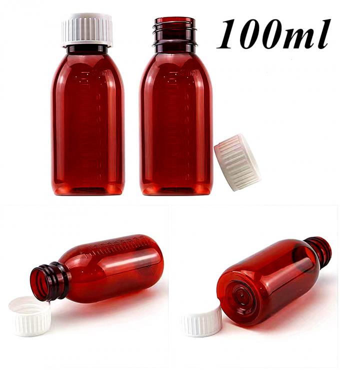 100ml 120ml 150ml Round Pet Amber Syrup Oral Liquid Medicine Cough Plastic Bottle with PP Screw Cap