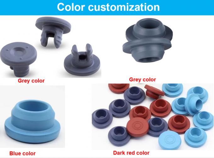 13mm 20mm 28mm Grey Red Blue Medical Butylrubber Stopper Closures for Lyohilized Glass Vial