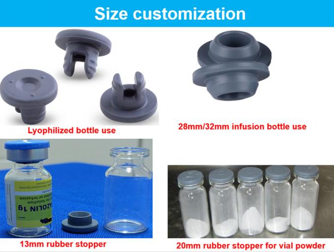 13mm 20mm 28mm Grey Red Blue Medical Butylrubber Stopper Closures for Lyohilized Glass Vial