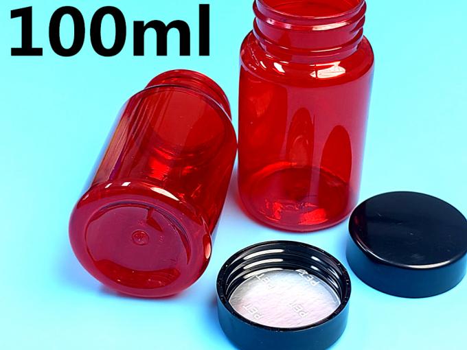 Wholesale Cheap 100ml 150ml Pet Red CRC Supplement Capsules Packaging Bottle Plastic Tablet Bottle Pills Medicine Containers
