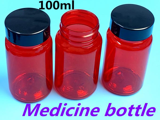 Wholesale Cheap 100ml 150ml Pet Red CRC Supplement Capsules Packaging Bottle Plastic Tablet Bottle Pills Medicine Containers