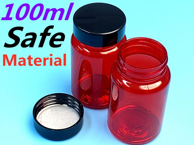 Wholesale Cheap 100ml Red Low MOQ Pet Red Plastic Pill Bottles Empty Custom Screw Cap Flip Top Cap Pill Capsule Bottle