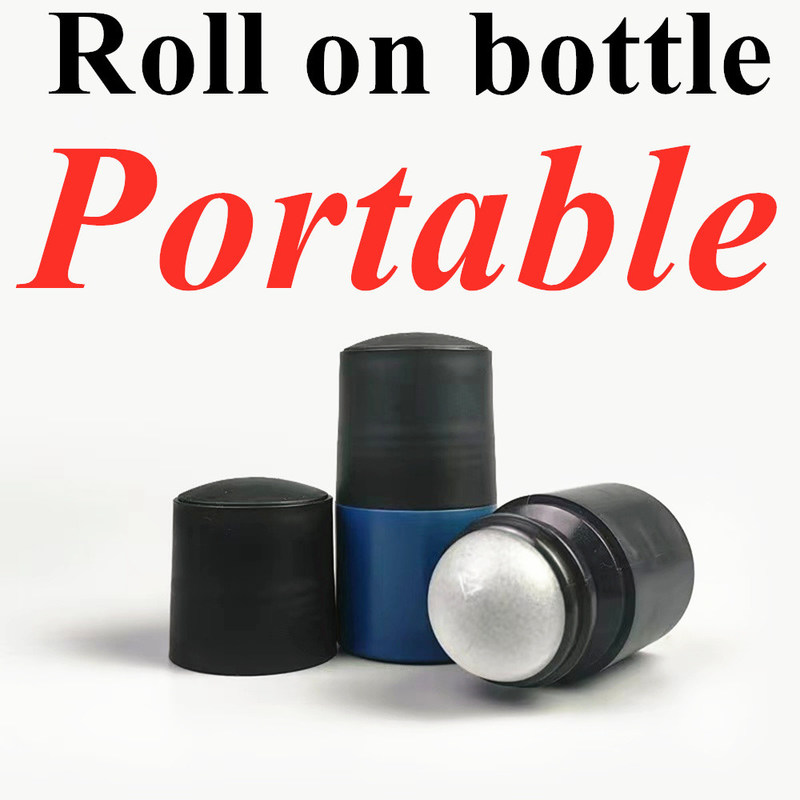 50 мл Чёрный пустой HDPE пластиковый роликовый шар Пластиковый ролик на дезодоранте Антиперспирантная бутылка с черной крышкой