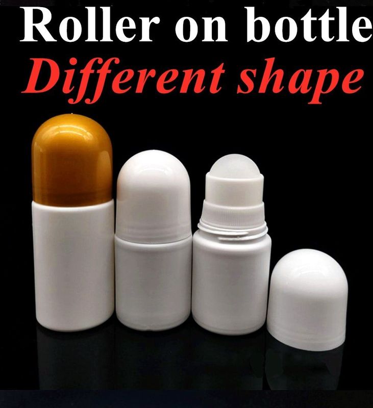 HDPE 30ml 50ml 60ml Пластмассовый рулон на цилиндрической круглой роликовой бутылке Бутылка дезодоранта Контейнер с пластиковым роликовым шаром