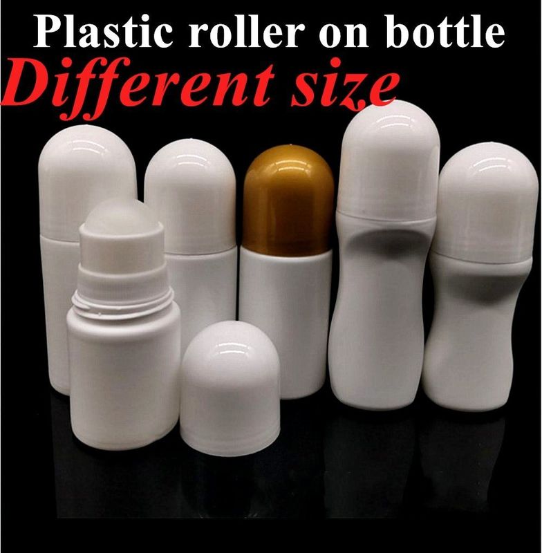 HDPE 30ml 50ml 60ml Пластмассовый рулон на цилиндрической круглой роликовой бутылке Бутылка дезодоранта Контейнер с пластиковым роликовым шаром