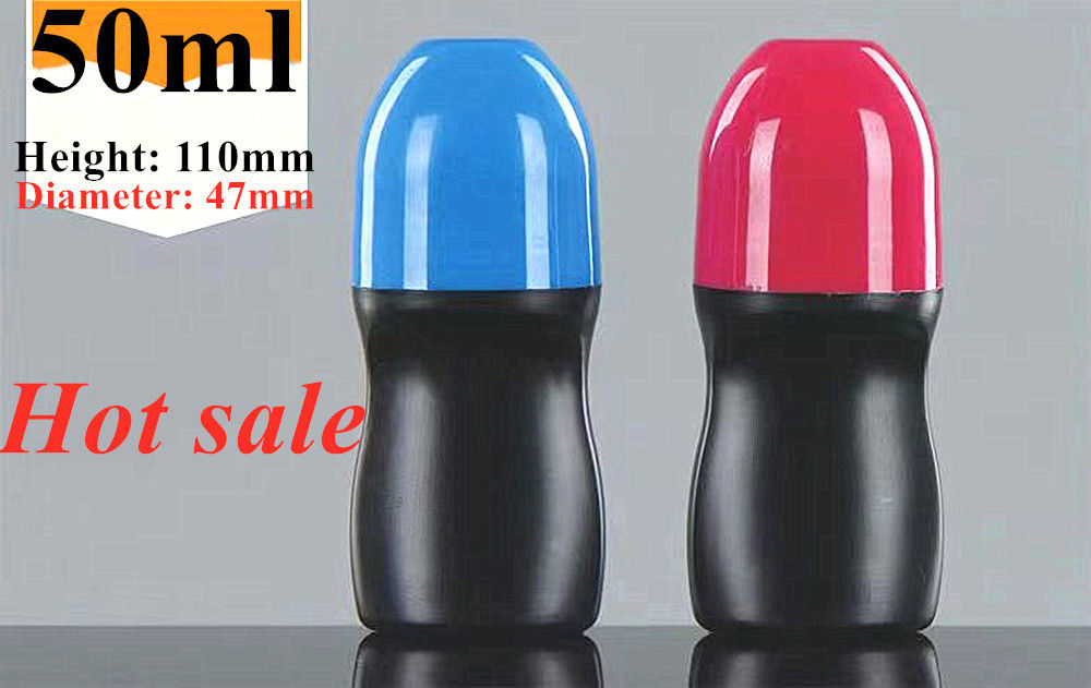HDPE 30ml 50ml 60ml Пластмассовый рулон на цилиндрической круглой роликовой бутылке Бутылка дезодоранта Контейнер с пластиковым роликовым шаром
