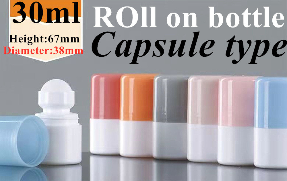 Прозрачная пластиковая рулетка на бутылке Оранжевая крышка рулетка на дезодоранте