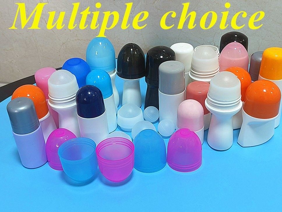 30 мл 50 мл 60 мл белая пластиковая бутылка с роликом HDPE бутылка с дезодорантом пустая переполняемая портативная путевая бутылка