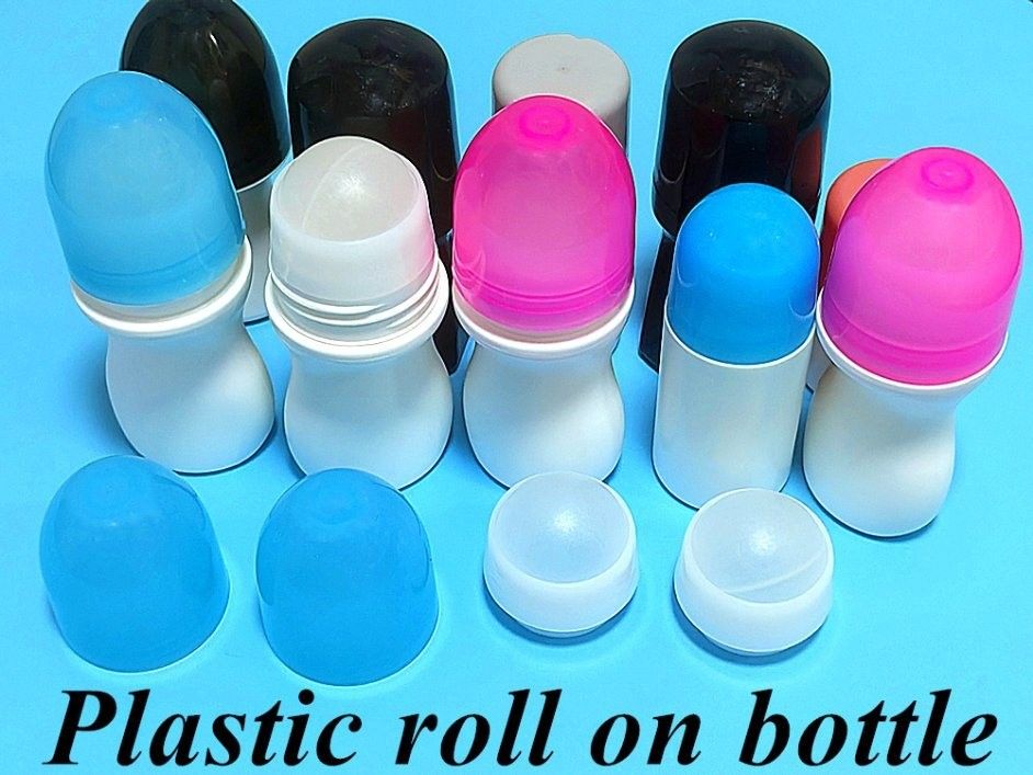 HDPE 30ml 50ml 60ml 100ml Пластиковая рулонка на белой цилиндрической круглой роликовой бутылке Дезодорантный контейнер с рулонкой на шаре