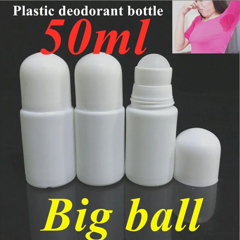 HDPE 30ml 50ml 60ml 100ml Пластиковая рулонка на белой цилиндрической круглой роликовой бутылке Дезодорантный контейнер с рулонкой на шаре