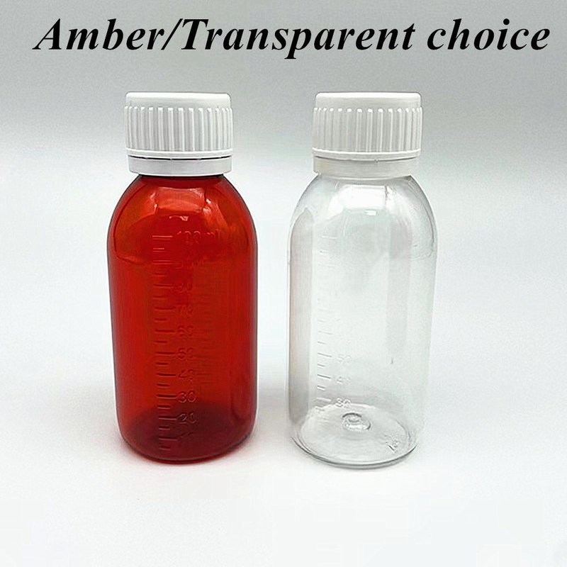 100 мл 120 мл 150 мл Круглое Пустое Пластиковое Лекарство для домашних животных Жидкая пероральная суспензия Бутылка Янтарный Сироп Бутылка