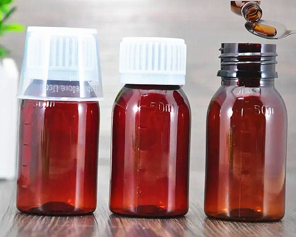 100 мл 120 мл Оральная жидкость для домашних животных Амберный сироп от кашля Контейнер Амберный пустой сироп от кашля Бутылка с крышкой