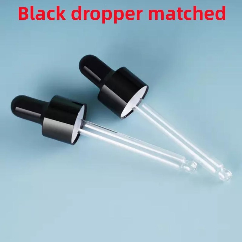 5 мл 10 мл 15 мл 20 мл эфирные масла сыворотка Плоское плечо Круглое Блестящая бутылка эфирного масла Черное стекло Бутылка капельницы