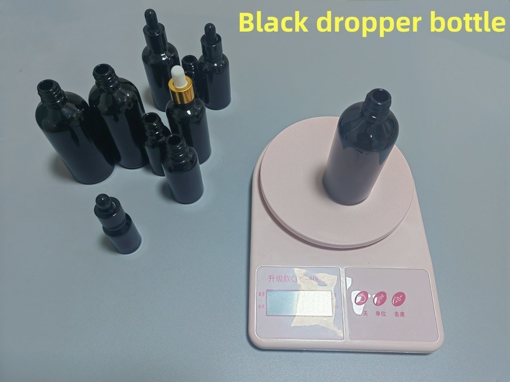 5 мл 10 мл 15 мл 20 мл эфирные масла сыворотка Плоское плечо Круглое Блестящая бутылка эфирного масла Черное стекло Бутылка капельницы