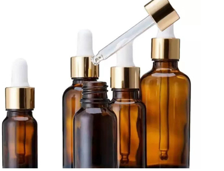 Опаковка эфирного масла 1OZ 2OZ 20ml 30ml 50ml серум эфирного масла янтаря Стеклянная капельничная бутылка с детской крышкой