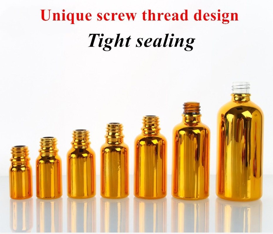 Роскошный блестящий 30 мл 50 мл 60 мл Золотая УФ электропластина Сыворотка Золотое стекло Эфирное масло Стеклянная капельная бутылка с распылительной головкой