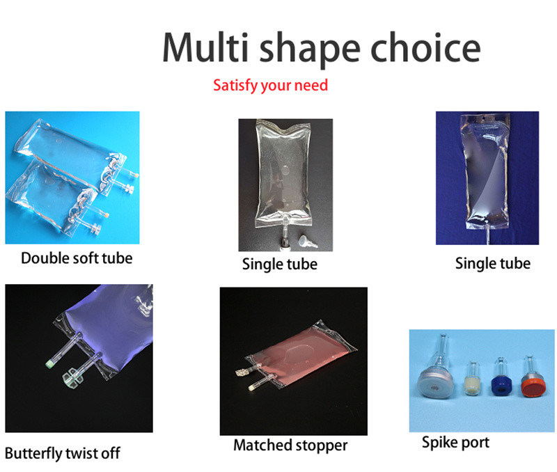 пластиковый медицинский стерильный пакет для инфузий 100 мл 250 мл 500 мл PVC раствор хлорида натрия IV пакет для инфузионной жидкости