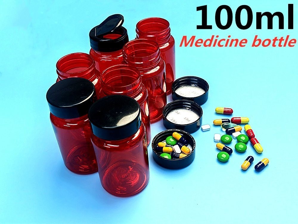 Высококачественная 100 мл Красная пустая пилюля для домашних животных Таблетка Кальций Фармацевтический контейнер Медикаменты Витамины Капсулы бутылка лекарства