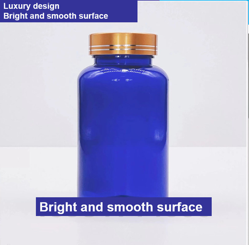 100cc 120cc 150cc Пластиковая бутылка для таблеток Капсулы Прозрачный синий питомец Переполняемая пластиковая твердая лекарственная бутылка