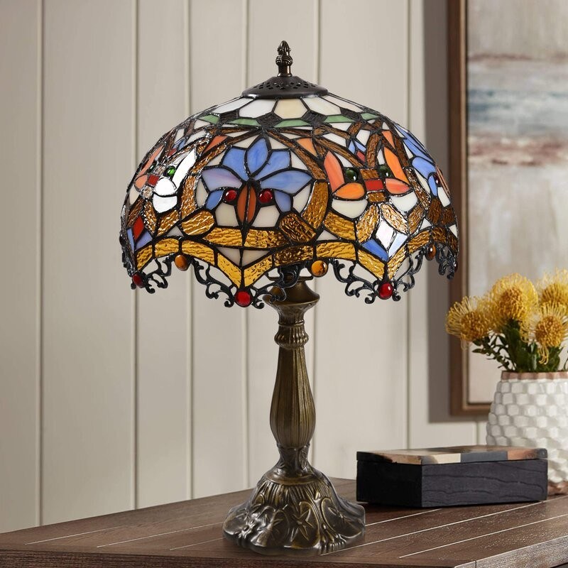 12 дюймовая европейская американская пасторальная ретро лось витражная столовая лампа гостиная спальня рядом с художественным подарочным столом