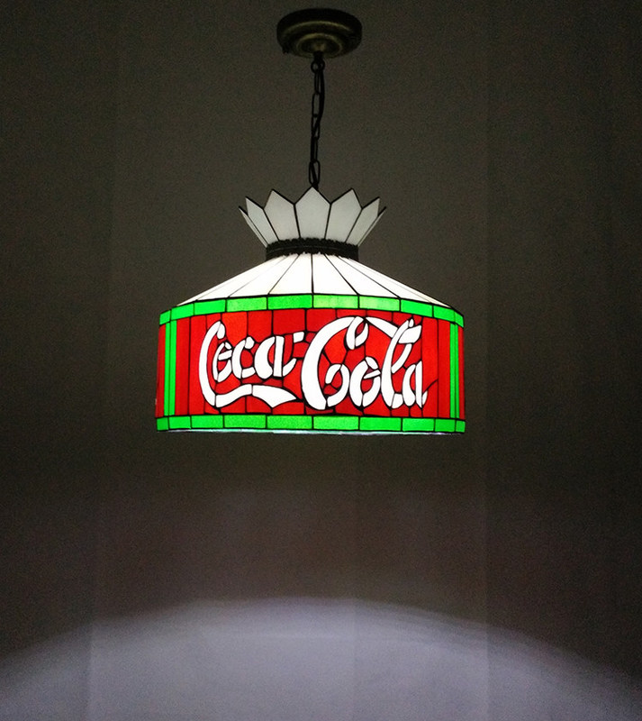 12' Бар Ресторан Кафе Столовая Подвесная лампа Потолочный свет Красное витражное стекло Светодиодный люстра подвесная лампа