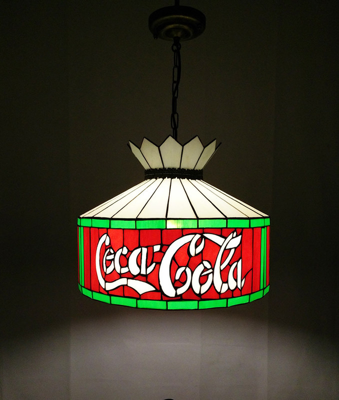 12' Бар Ресторан Кафе Столовая Подвесная лампа Потолочный свет Красное витражное стекло Светодиодный люстра подвесная лампа