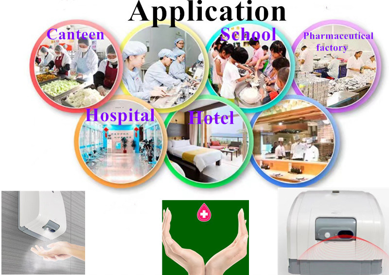 Отель Чистая комната Больничная Фармацевтическая фабрика 2000 мл Настенный инфракрасный автоматический спиртовой спрей Стерилизатор рук