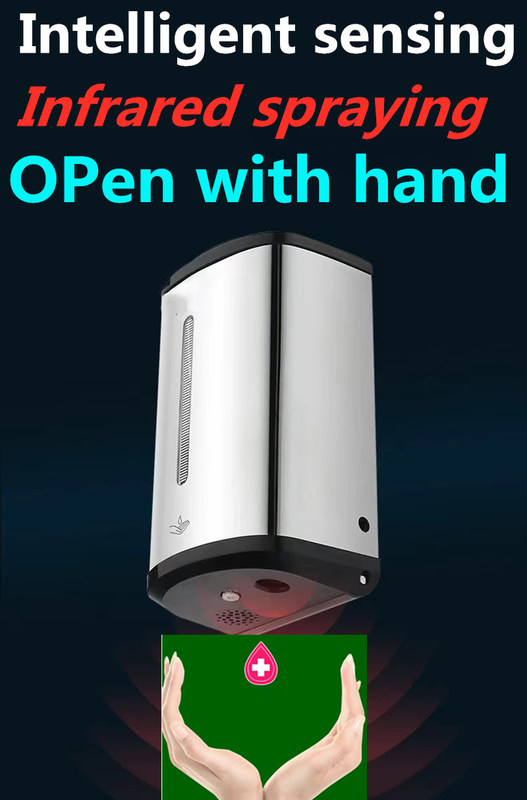 Чистая комната Ванная комната Ручная стирка Неприкосновенная нержавеющая сталь 304 Автоматический 800 мл Сенсор Мыло Алкоголь Спрей Стерилизатор рук