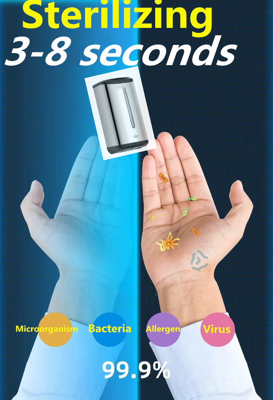 Чистая комната Офис Гостиница Фармацевтический завод Автоматическое мыло Ручная свободная нержавеющая сталь 304 Автоматический ручный стерилизатор