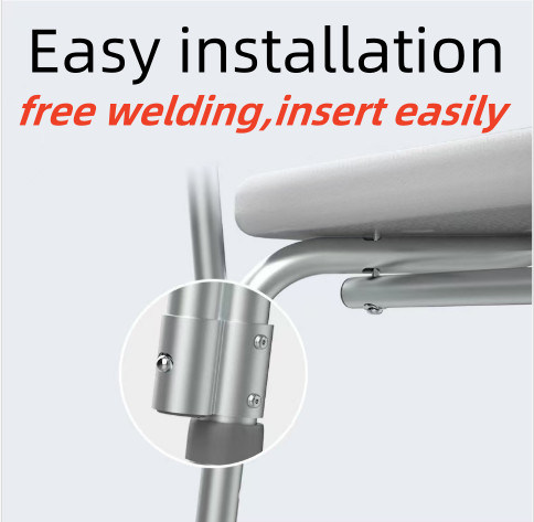 Easy Assembly Bathing Toilet Chair With 5-Level Height Adjustment And PE Blow Molded Seats