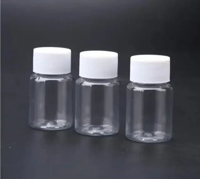 30ml PET Plastic Pill Tablet Medicine Bottle with Transparent Clear Design and Screw Cap